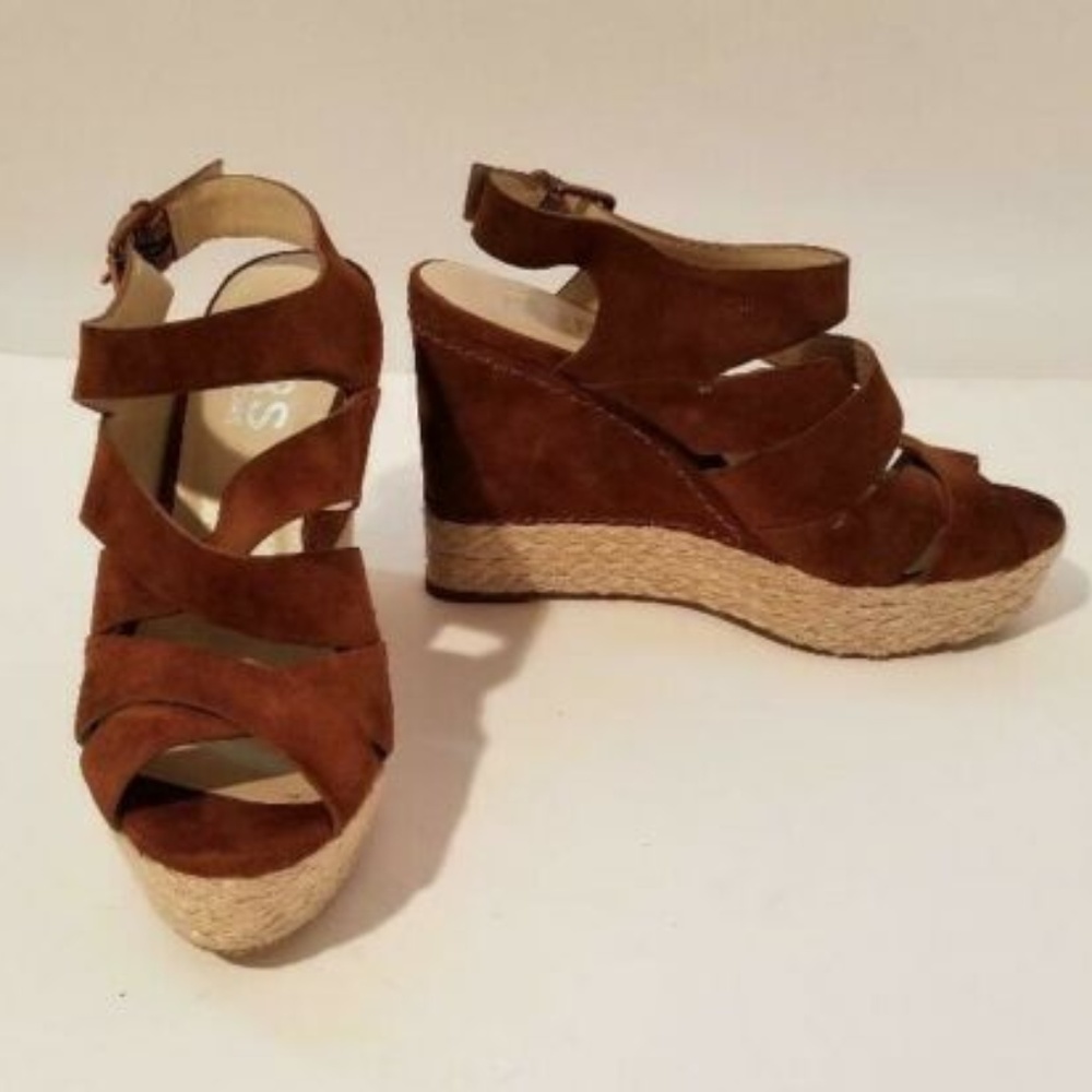 Michael Kors Women's Leather Wedge Sandals Sz 9.5M